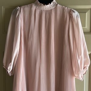 Dusty Pink Pleated Midi Dress
